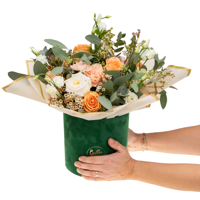 květinový box růží a karafiátů